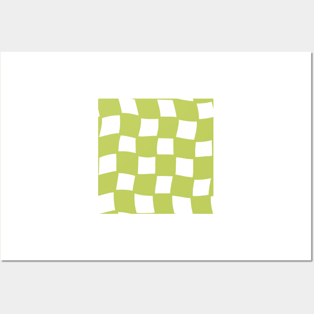 Abstract Checker Board - lime green Wall Art by JuneNostalgia